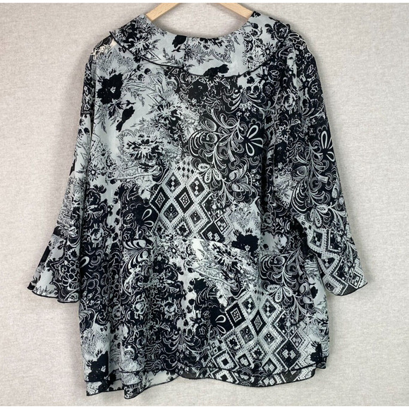 Vintage Studio 1940 Womens Tie Front Kimono Topper Size 3X Dark Fairy Whimsigoth - Picture 4 of 7